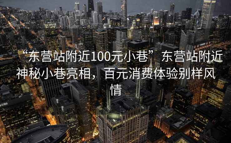 “东营站附近100元小巷”东营站附近神秘小巷亮相，百元消费体验别样风情