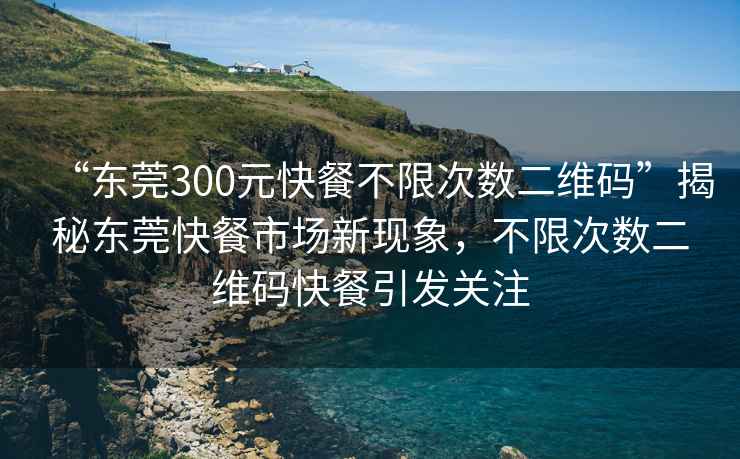 “东莞300元快餐不限次数二维码”揭秘东莞快餐市场新现象，不限次数二维码快餐引发关注