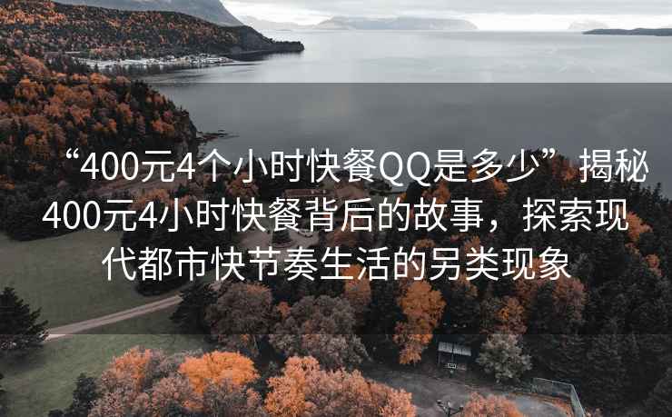 “400元4个小时快餐QQ是多少”揭秘400元4小时快餐背后的故事，探索现代都市快节奏生活的另类现象