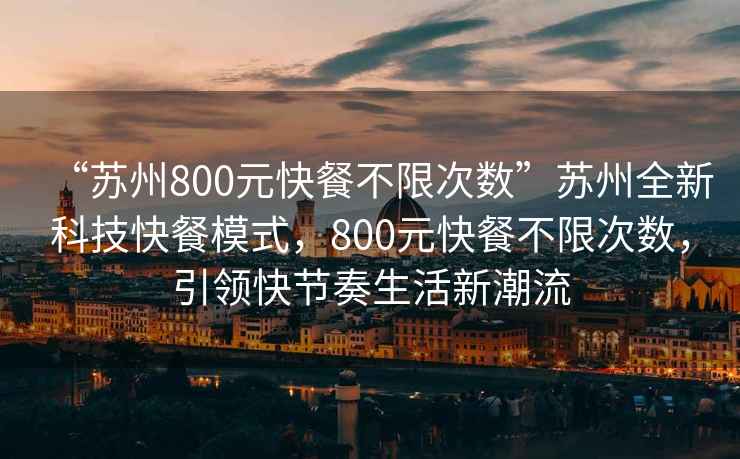 “苏州800元快餐不限次数”苏州全新科技快餐模式，800元快餐不限次数，引领快节奏生活新潮流