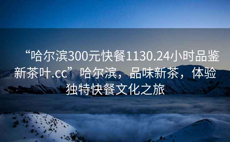 “哈尔滨300元快餐1130.24小时品鉴新茶叶.cc”哈尔滨，品味新茶，体验独特快餐文化之旅